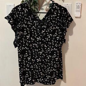 Small sanctuary double v neck floral top